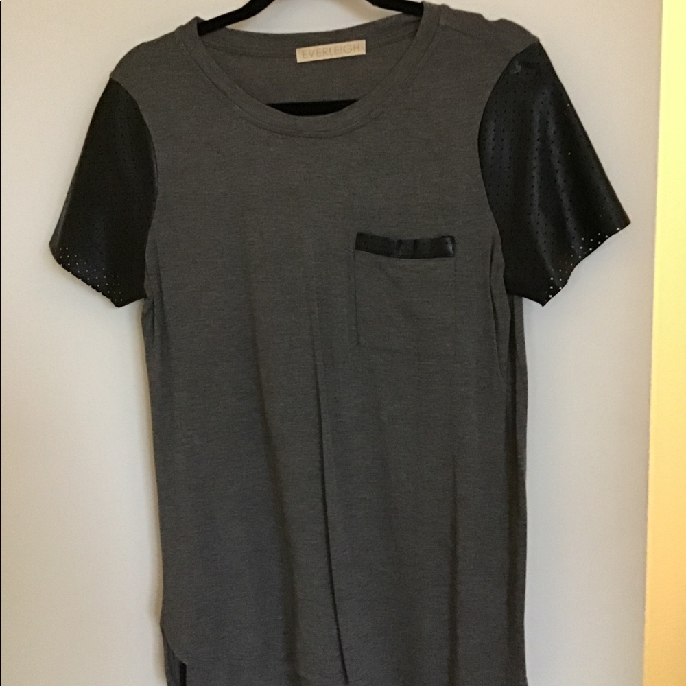 Ever Leigh top with leather sleeves